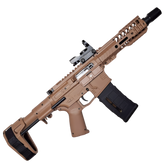 Lightweight Sand SLR 1.0 Gel Blaster with dual-mode selector and holographic sight